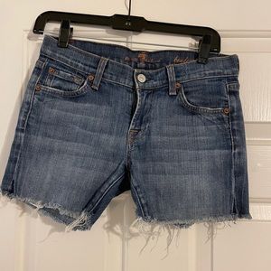 7 For all mankind ripped jean shorts